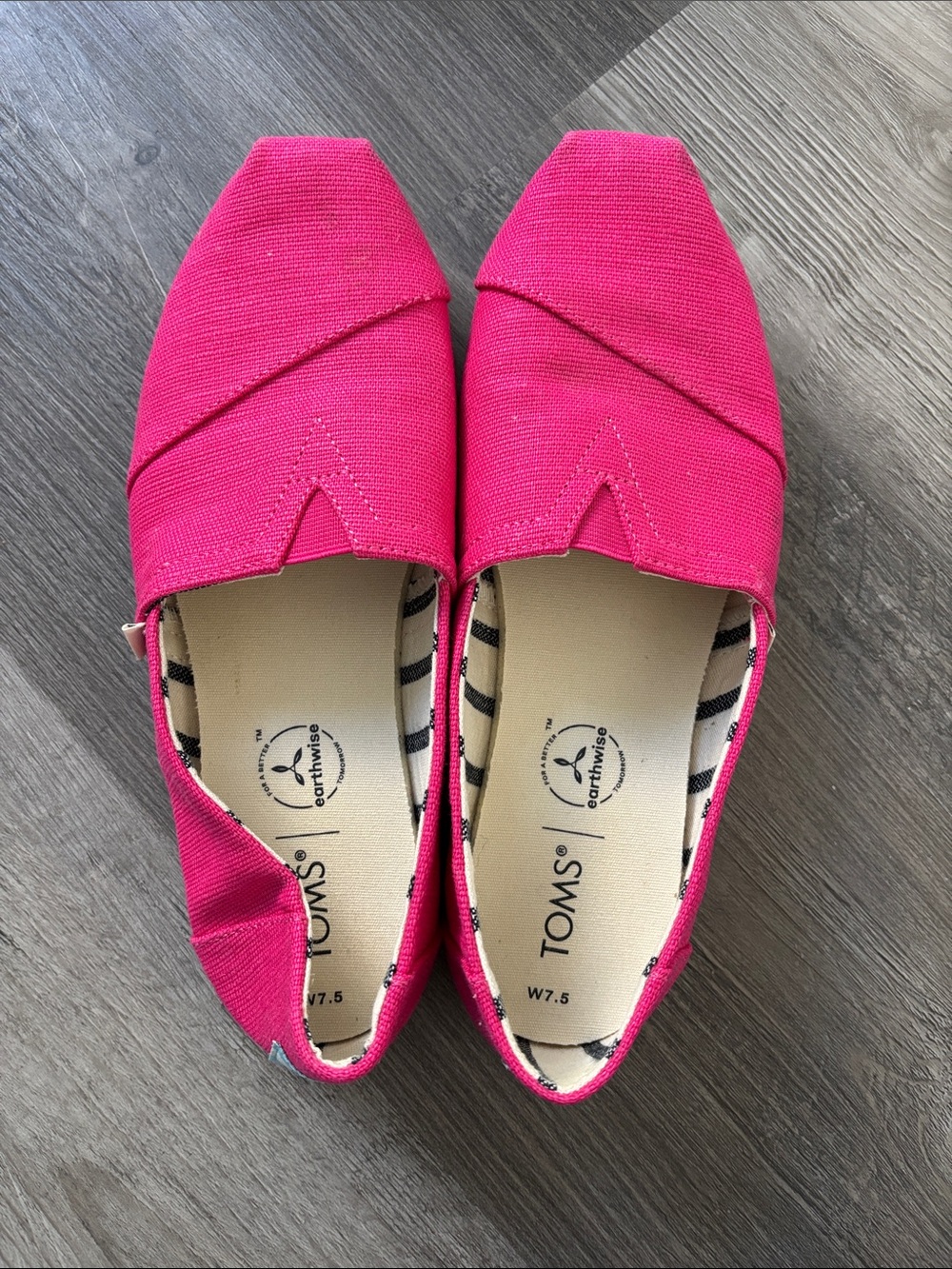 Toms Women’s Hot Pink Canvas Slip-On Flats